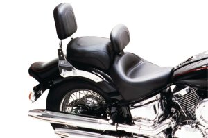 Yamaha V-Star 1100 Classic Two-Piece Motorcycle Seat - Mustang Motorcycle - Touring 2PC - Black - `00-`11